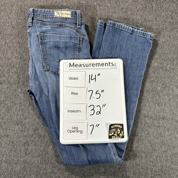 Dylan George Jeans Womens 28 Blue Bootcut Stretch Denim Mid Rise Distressed‎ - Picture 8 of 8